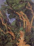 Ernst Ludwig Kirchner Fehmarn Landscape-forest path Germany oil painting artist